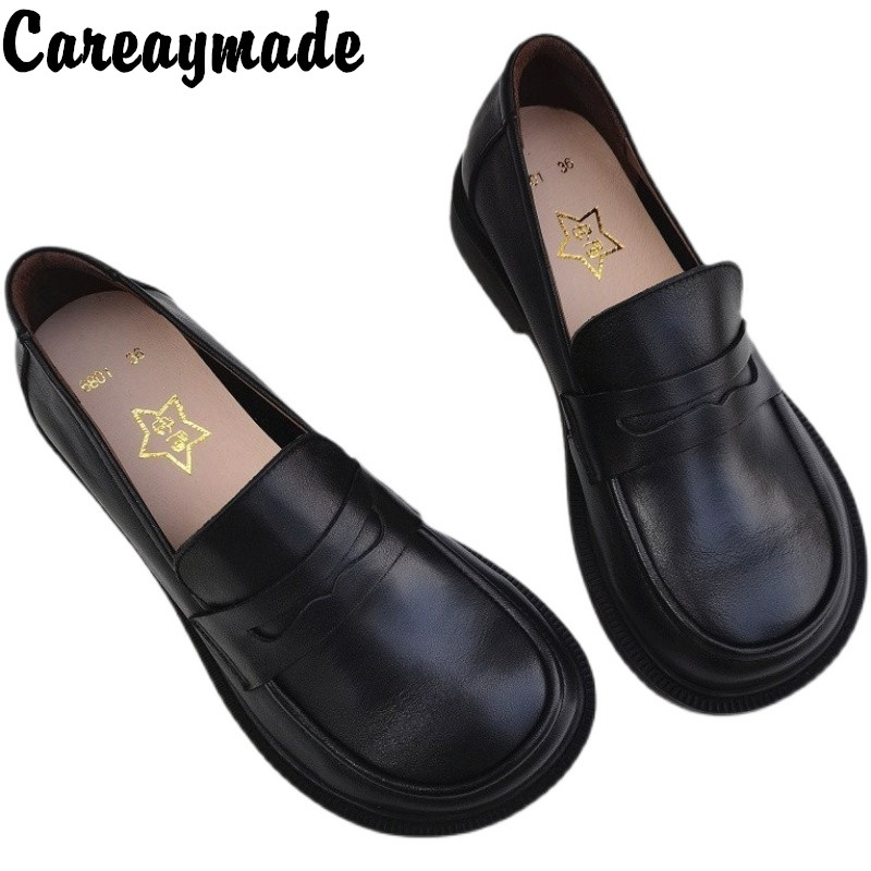 Women Shoes Size To Men - Careaymade-ผู้หญิงรองเท้าบนรองเท้า Oxford สำหรับผู้ชายรองเท้าหนัง Cowhide ชายทำงานรองเท้าฤดูใบไม้ผลิฤดูใบไม้ร่วงขนาดใหญ่ขนาดรองเท้า