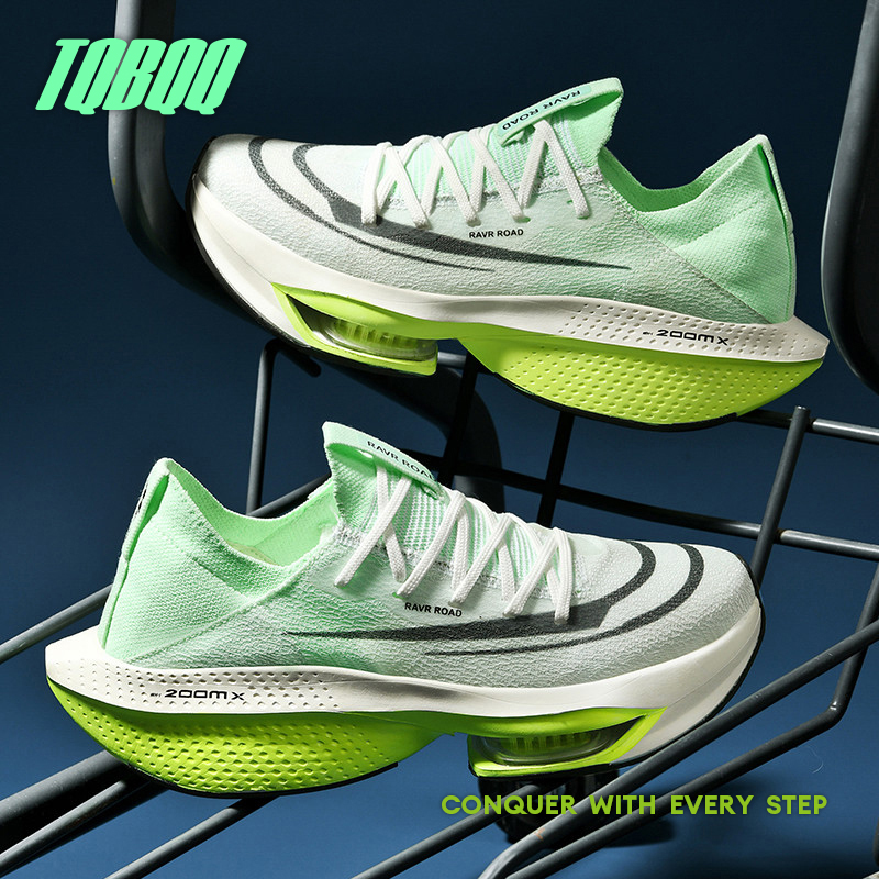 Women Shoes Zoom - รองเท้าวิ่งคาร์บอนเพลทพร้อม Air Cushion สำหรับผู้ชายและผู้หญิง เหมาะสำหรับการฝึกซ้อมมาราธอน ระบายอากาศได้ดี