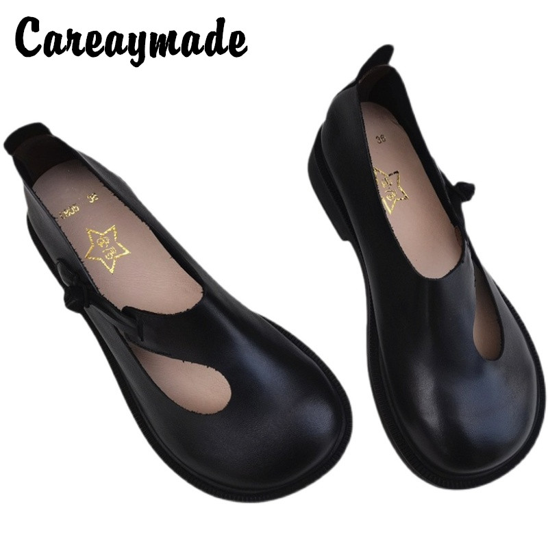 Women Shoes Heels - Careaymade-รองเท้าสตรีหนังแท้รองเท้า Retro แห่งชาติรอบหัวรองเท้าสตรีหนังแท้ Breathable ทำด้วยมือรองเท้า