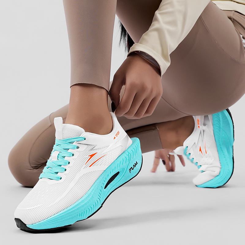 Women Shoes Qc - รองเท้าวิ่งมาราธอน พื้นคาร์บอนไฟเบอร์ ตาข่ายยืดหยุ่น รองเท้ากีฬา