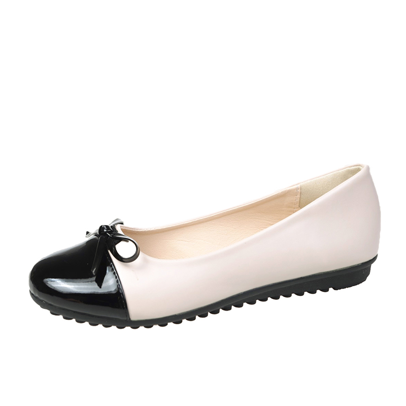 Women'S Shoes Non Slip - 2026 ใหม่แฟชั่นรองเท้าบัลเลริน่าผู้หญิงรองเท้าส้นเตี้ยแบบสบายไม่ลื่นรองเท้าหนังรองเท้าส้นเตี้ยโบว์โบว์ สง่างามรองเท้าผู้หญิง 35-43