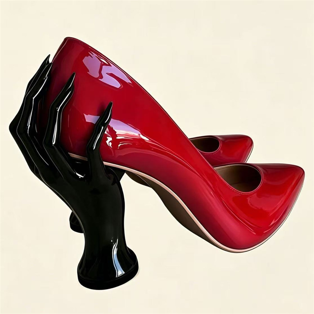 รองเท้าส้นสูงหนังแก้วสีแดงสำหร - Women'S Shoes Hands Free บทวิจารณ์และราคา