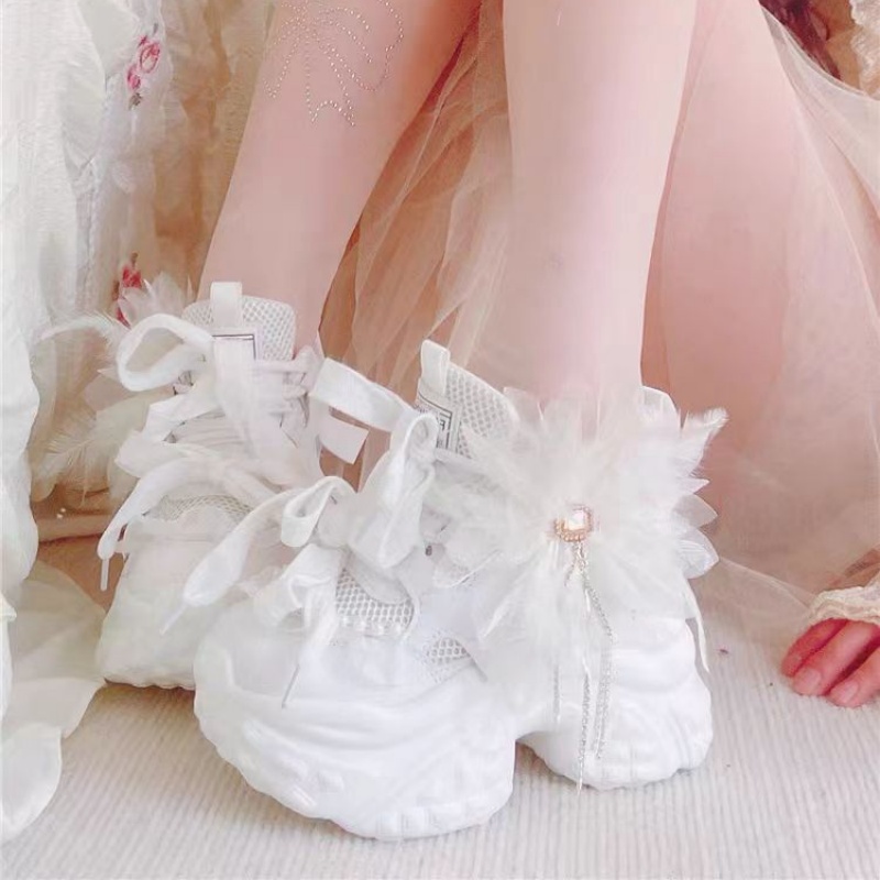 ดอกไม้สีขาวลูกไม้ rhinestone พ - Women'S Shoes Hands Free บทวิจารณ์และราคา