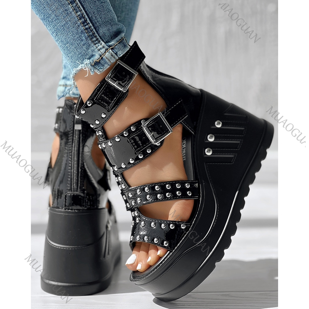 รองเท้าส้นหนาแบบเปิดนิ้วเท้าสี - Peep Toe Heels บทวิจารณ์และราคา