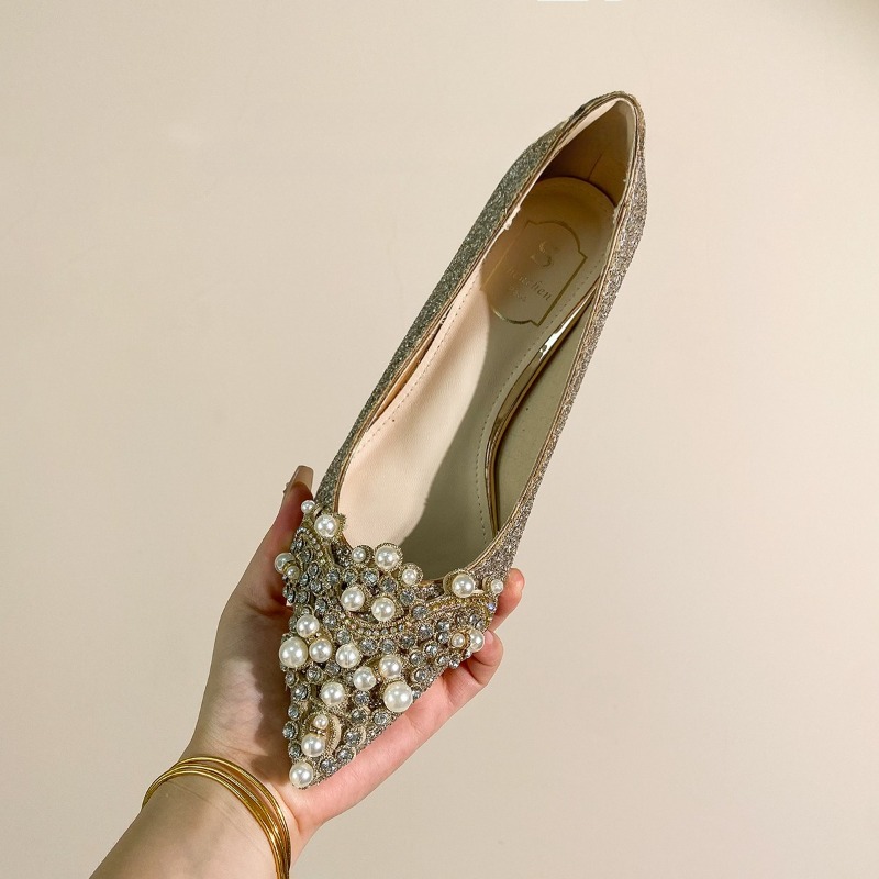 รองเท้าส้นตึกประดับคริสตัลหรูห - Women'S Shoes Non Slip บทวิจารณ์และราคา