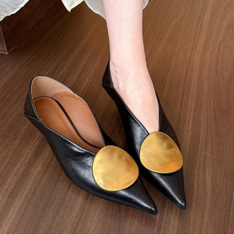 รองเท้าส้นแบนแบบสวมหัวแหลมสำหร - Women Shoes Heels บทวิจารณ์และราคา