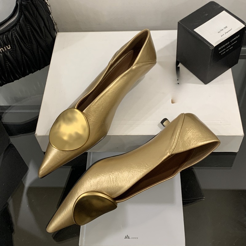 รองเท้าส้นแบนแบบสวมหัวแหลมสำหร - Women Shoes Heels บทวิจารณ์และราคา