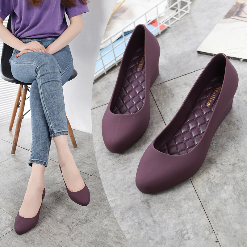 รองเท้าส้นเตารีดแบบสวมสำหรับผู - Women'S Shoes Navy Blue บทวิจารณ์และราคา