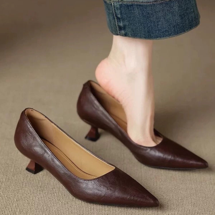 รองเท้าส้นสูงแบบสลิปออน หนังกล - Women'S Shoes Non Slip บทวิจารณ์และราคา