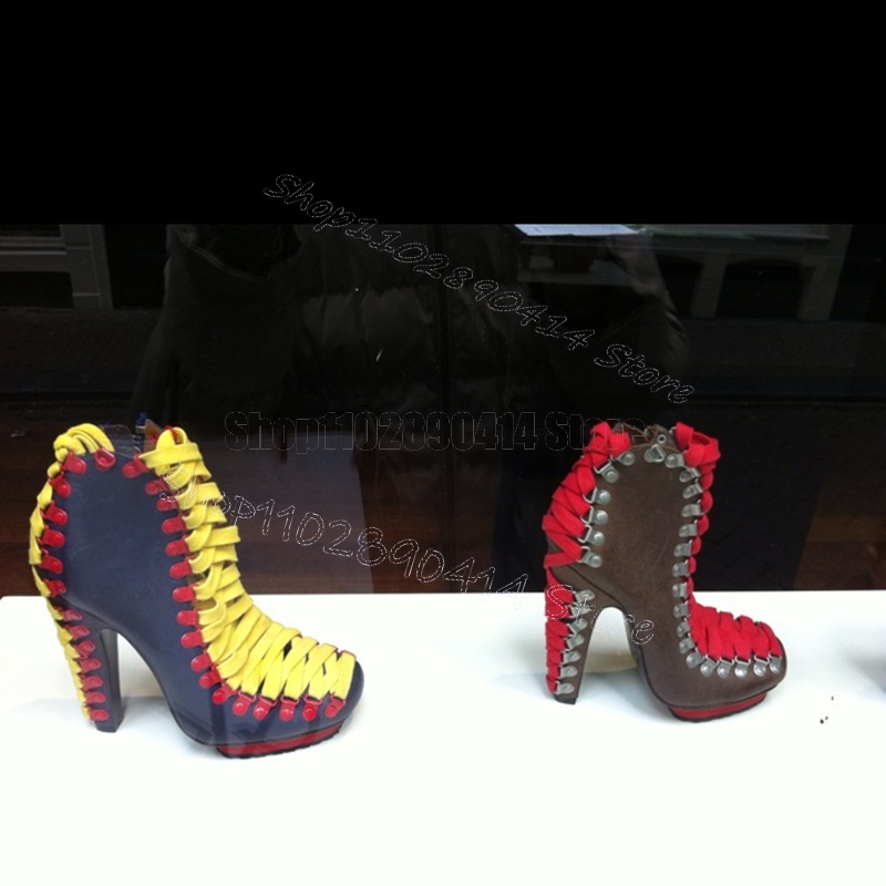 รองเท้าบูทส้นสูงสีน้ำเงินหนังก - Women'S Shoes Navy Blue บทวิจารณ์และราคา