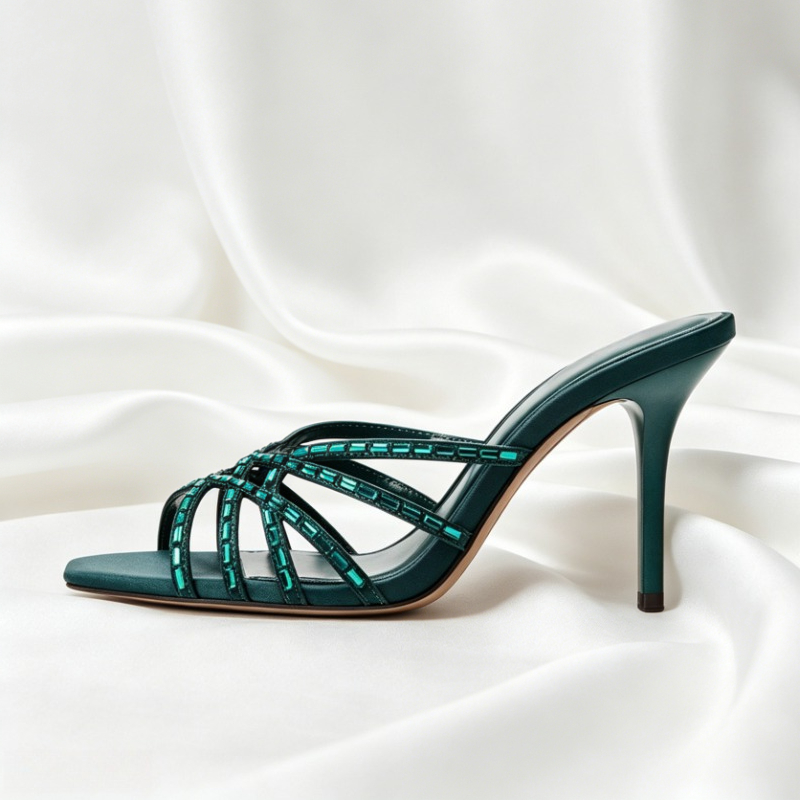 รองเท้าส้นสูงประดับคริสตัลสีฟ้ - Women'S Shoes Navy Blue บทวิจารณ์และราคา