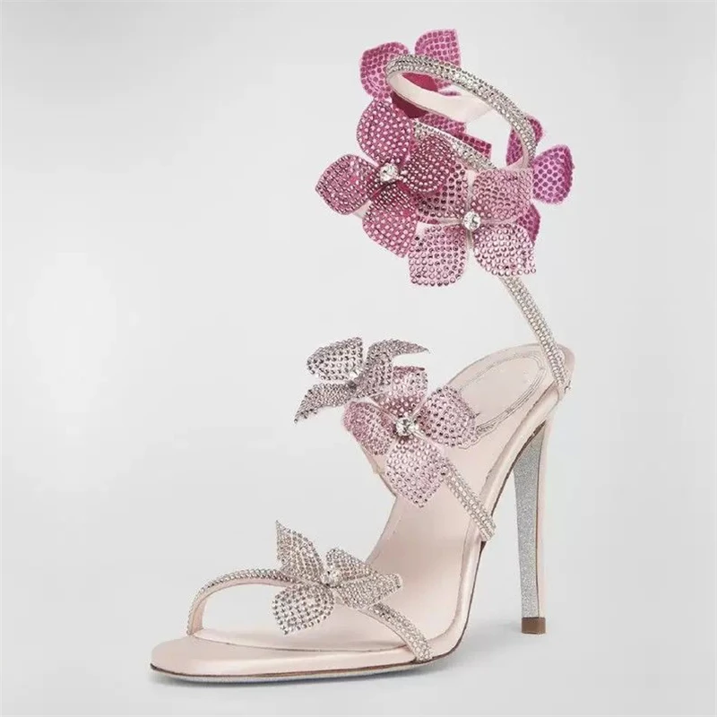 Eilyken เซ็กซี่คริสตัลดอกไม้บา - Peep Toe Heels บทวิจารณ์และราคา