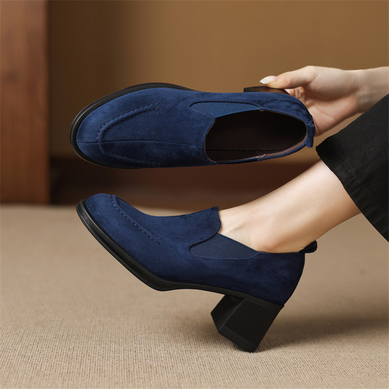 รองเท้าผู้หญิงหนังแกะแบบใหม่สำ - Women'S Shoes Navy Blue บทวิจารณ์และราคา