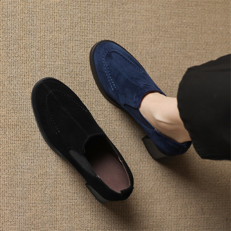 รองเท้าผู้หญิงหนังแกะแบบใหม่สำ - Women'S Shoes Navy Blue บทวิจารณ์และราคา