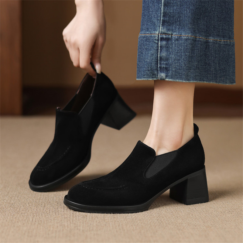 รองเท้าผู้หญิงหนังแกะแบบใหม่สำ - Women'S Shoes Navy Blue บทวิจารณ์และราคา