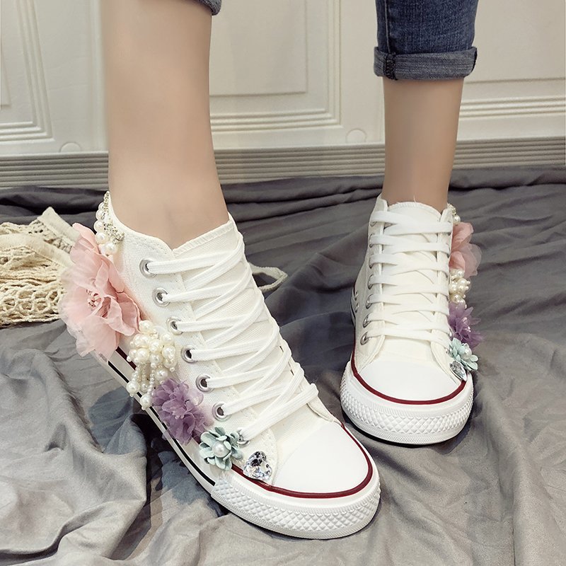 รองเท้าผ้าใบหุ้มข้อสูงสำหรับผู - Women'S Shoes Hands Free บทวิจารณ์และราคา